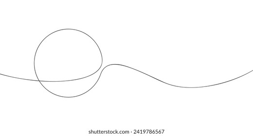 Continuous line drawing of a circle. A single line circle icon. One line icon.