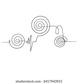 continuous line drawing circular shape
