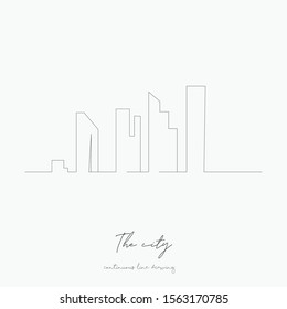 continuous line drawing. the city. simple vector illustration. the city concept hand drawing sketch line.