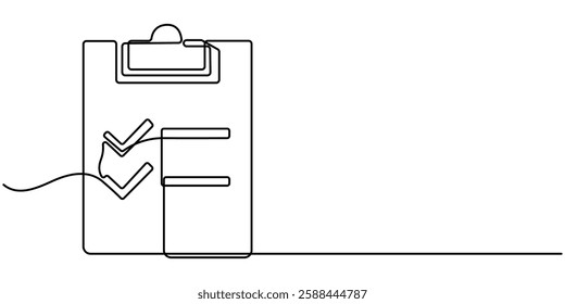  Continuous line drawing of clipboard. Growth graph icon business, bar chart, object one line, single line art, vector illustration,Continuous Line Drawing of Checklist Icon. Hand Drawn Symbol Vector.