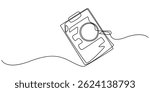 continuous line drawing clipboard with magnifying glass. Concept of Business analysis in simple outline style. Transparent background illustration, A magnifying glass on a clipboard, minimal pro.