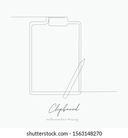 continuous line drawing. clipboard. simple vector illustration. clipboard concept hand drawing sketch line.