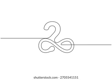 Dibujo de línea continua de la percha de ropa y el símbolo del infinito