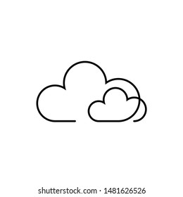 Continuous Line Drawing. Clouds Connection On White Background. Vector Illustration