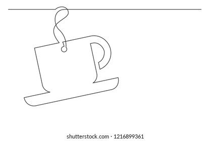 continuous line drawing of coffee cup label