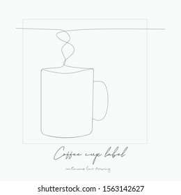 continuous line drawing. coffee cup label. simple vector illustration. coffee cup label concept hand drawing sketch line.