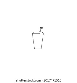Continuous line drawing of coffee cup, drink design, object one line, single line art, vector illustration