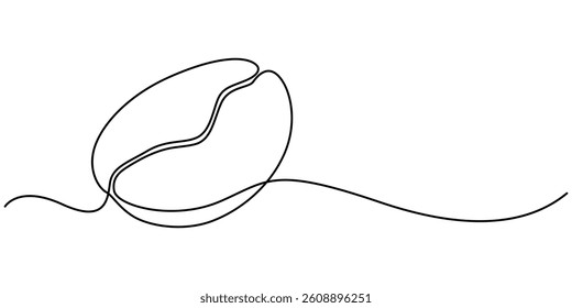 Continuous Line Drawing of Coffee Icon. Hand Drawn Symbol Vector Illustration, Coffee Bean Single Line Icon,  Coffee beans one line continuous. Coffee line art. Hand drawn vector art, pro Minimalist.