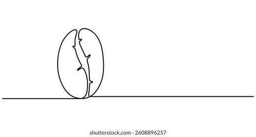 Continuous Line Drawing of Coffee Icon. Hand Drawn Symbol Vector Illustration, Coffee Bean Single Line Icon,  Coffee beans one line continuous. Coffee line art. Hand drawn vector art, pro Minimalist.