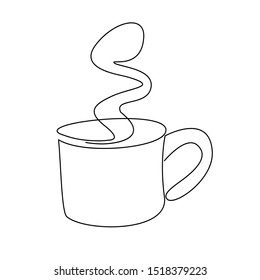 continuous line drawing coffee vector illustration. Single line cup vector illustration