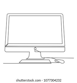 Line Drawing Desktop Computer Stock Illustrations Images