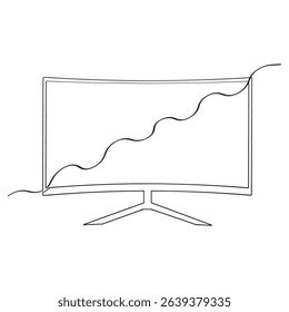  continuous line drawing Computer icon computer monitors icon vector.