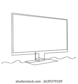  continuous line drawing Computer icon computer monitors icon vector.