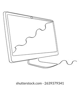  continuous line drawing Computer icon computer monitors icon vector.