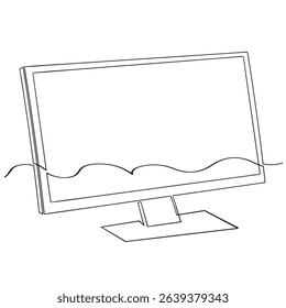  continuous line drawing Computer icon computer monitors icon vector.