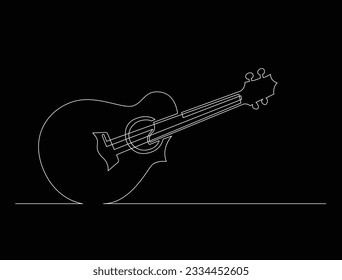 continuous line drawing of concert ukulele with cutaway