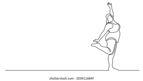 continuous line drawing confident oversize woman standing posing cheering celebrating body positivity