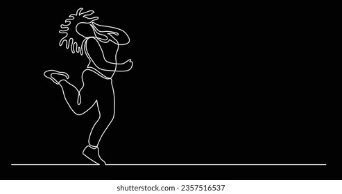 continuous line drawing of confident oversize woman doing tai chi exercise with body positivity