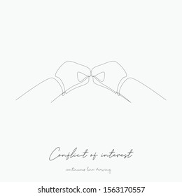 continuous line drawing. conflict of interest. simple vector illustration. conflict of interest concept hand drawing sketch line.