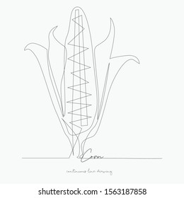 continuous line drawing. corn. simple vector illustration. corn concept hand drawing sketch line.