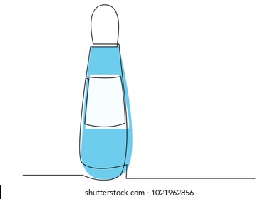 continuous line drawing of cosmetic product design bottle beauty vector illustration