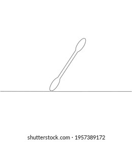 Dibujo continuo de líneas de barras de algodón, objeto una línea, icono de una línea. Ilustración del vector