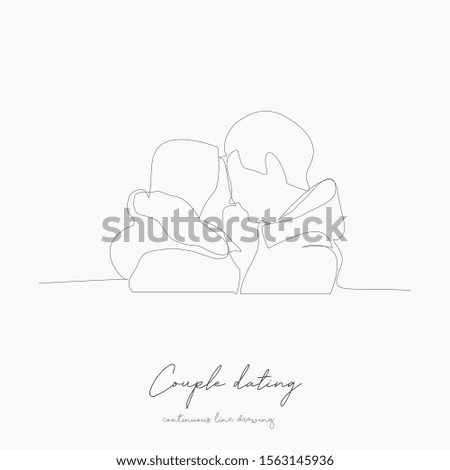 continuous line drawing. couple dating. simple vector illustration. couple dating concept hand drawing sketch line.