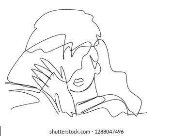 Continuous line, drawing of  Couple showing love
Hand painting
Vector illustration of simple stripes