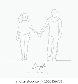 continuous line drawing. couple. simple vector illustration. couple concept hand drawing sketch line.