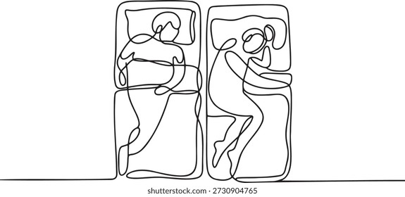 Continuous line drawing couple