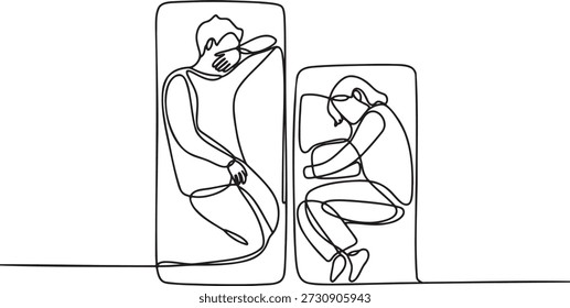 Continuous line drawing couple