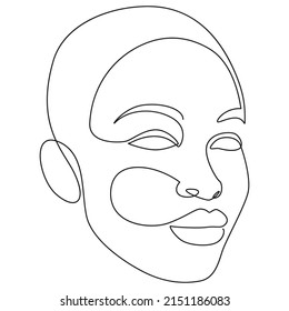 Continuous Line Drawing of Couple Trendy Minimalist Illustration. Kiss One Line Abstract Illustration. Couple Minimalist Contour Drawing.
