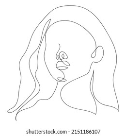 Continuous Line Drawing of Couple Trendy Minimalist Illustration. Kiss One Line Abstract Illustration. Couple Minimalist Contour Drawing.