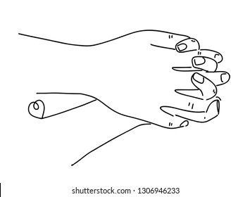 Continuous line, drawing of couples holding hands, expressing love, Valentine vector illustration