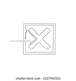 continuous line drawing cross sign illustration vector