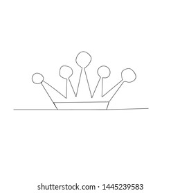 continuous line drawing of crown. isolated sketch drawing of crown line concept. outline thin stroke vector illustration