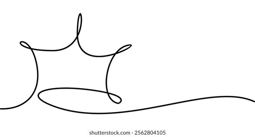 continuous line drawing of crown symbol. abstract line art illustration