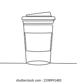 Continuous line drawing of cup