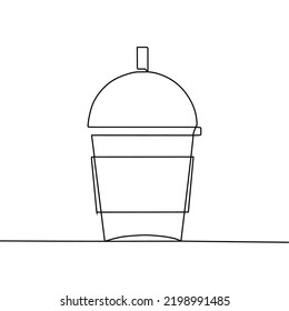 Continuous line drawing of cup