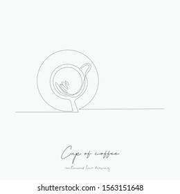 continuous line drawing. cup of coffee. simple vector illustration. cup of coffee concept hand drawing sketch line.