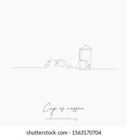 continuous line drawing. cup of coffee. simple vector illustration. cup of coffee concept hand drawing sketch line.