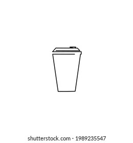 Continuous line drawing of cup, object one line, single line art, logo icon, vector illustration
