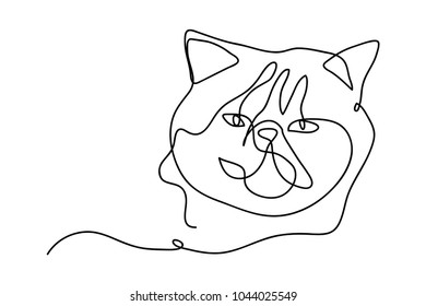 continuous line drawing of a cute cat pet veterinarian concept vector illustration.