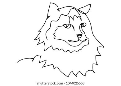 continuous line drawing of a cute cat pet veterinarian concept vector illustration.