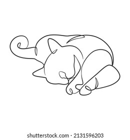 676 Continuous line sitting cat Images, Stock Photos & Vectors ...