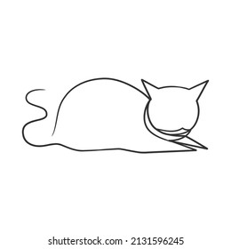 676 Continuous Line Sitting Cat Images, Stock Photos & Vectors 