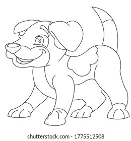 dibujo de línea continua de imágenes de retrato de perros adorables