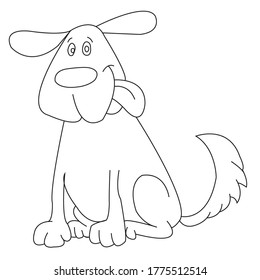 dibujo de línea continua de imágenes de retrato de perros adorables