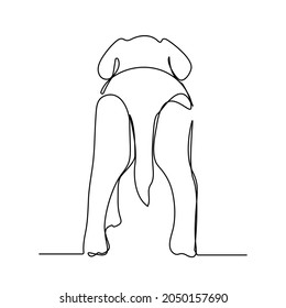 continuous line drawing of cute dog