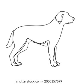 continuous line drawing of cute dog